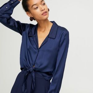 ARITZIA Wilfred Tie Blouse
